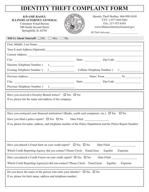 Illinois Identity Theft Complaint Form Fill Out Sign Online And