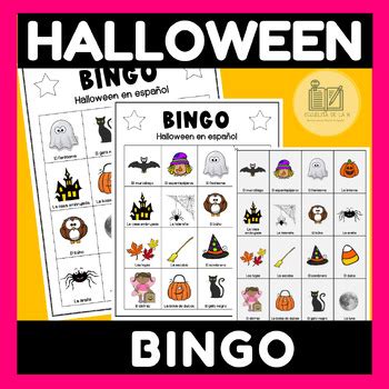 Juego De Bingo Vocabulario Basico De Halloween En Espa Ol Tpt