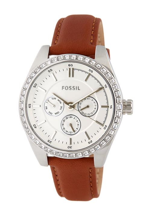 Fossil Womens Caressa Leather Strap Watch Lyst