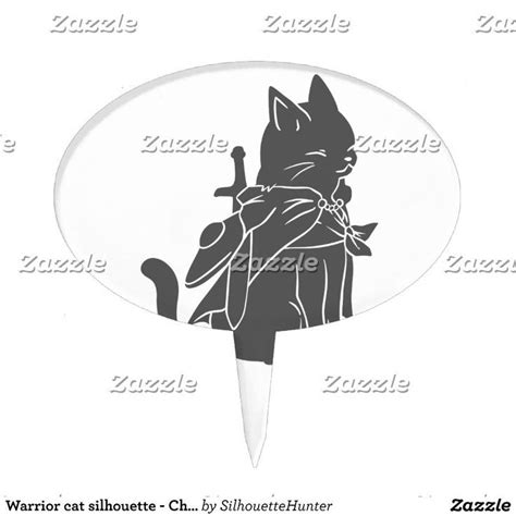 Warrior cat silhouette - Choose background color Cake Topper | Zazzle in 2022 | Colorful ...