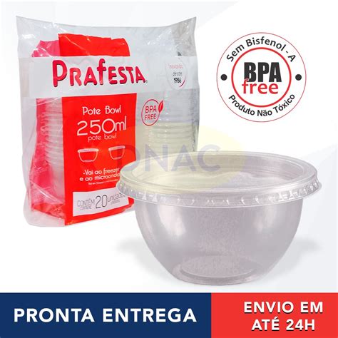 Kit Unid Pote Pl Stico Descart Vel Redondo Bowl Ml Tampa