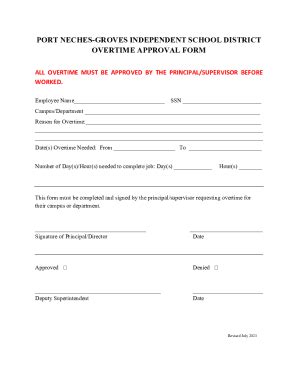 Fillable Online Overtime Approval Sample Clauses Fax Email Print