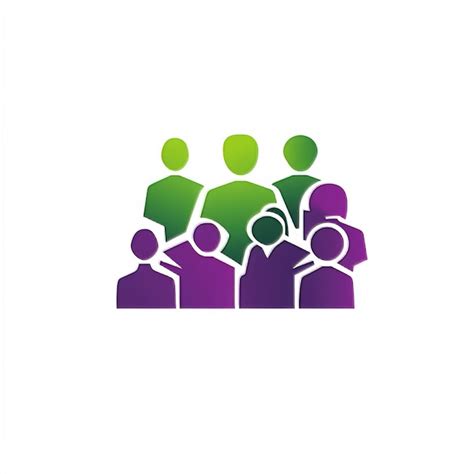 A Purple Logo With People In A Circle With A Purple Background Premium Ai Generated Image