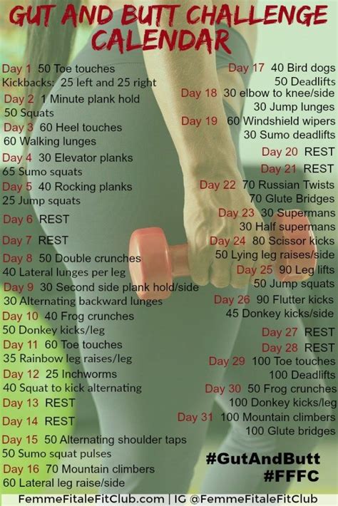 The Optimal Gut And Butt 30 Day Fitness Challenge Artofit