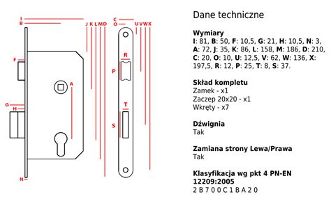 Jania Zamek Wpuszczany Do Drzwi Na Wk Ad Wk Adk Drzwiowy Mi Met