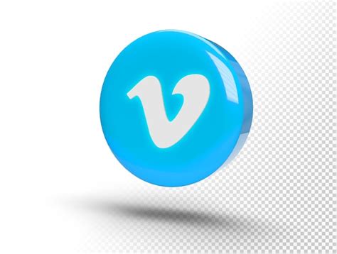 Premium Psd Glowing Vimeo Logo On A Realistic 3d Circle