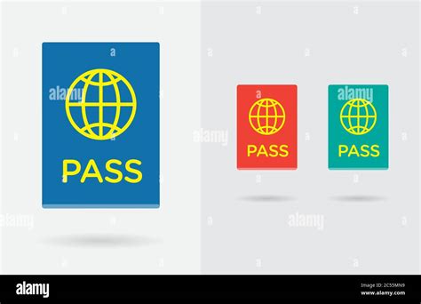 Set Of Citizenship Or Foreign Passport Id In Vector Colorful Icon Can