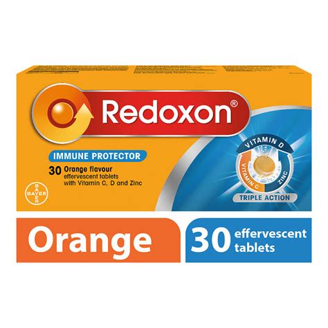 Redoxon Triple Action Vitamin C D Zinc Immunity Orange Effervescent