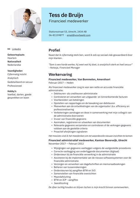 Cv Template Nederlands Free Resume Templates