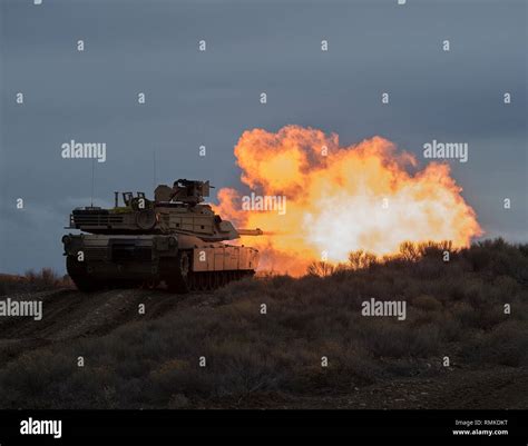 M1A2 Abrams Tanks From A Company 2 116th Cavalry Brigade Combat Team