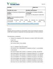 Actividad Analisis De Sistemas De Manufactura Doc Reporte Nombre