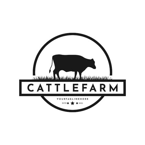 Premium Vector Retro Vintage Cattle Angus Cow Symbol Beef Emblem