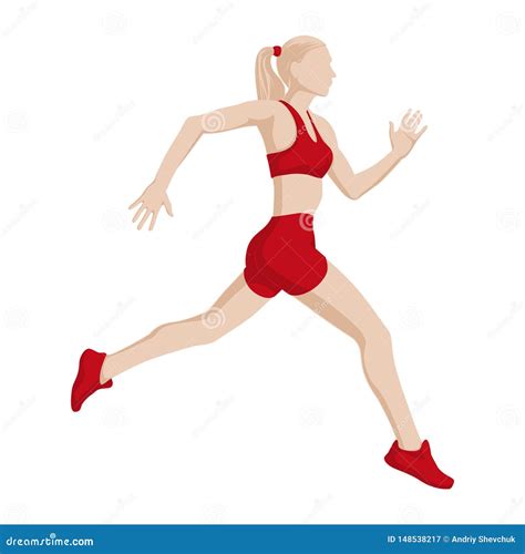 Women Running Marathons Sportswoman Vector Illustration Stock Vector