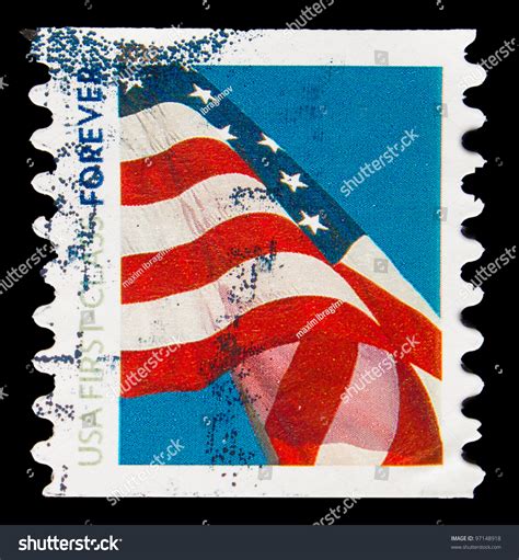 United States Of America Circa 2011 A Stamp Printed In Usa Flag Usa First Class Forever