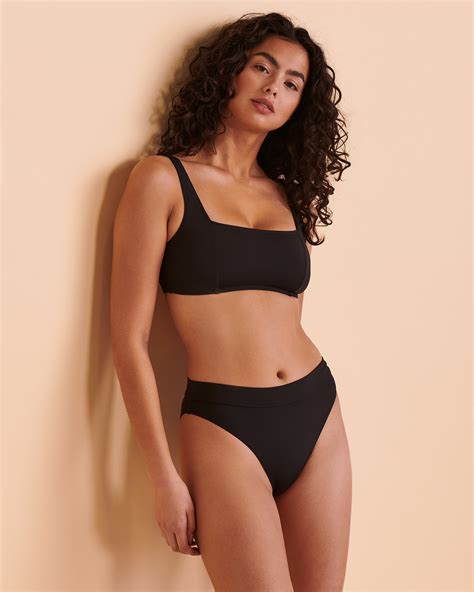 BILLABONG SOL SEARCHER Square Neck Bikini Top Black Bikini Village