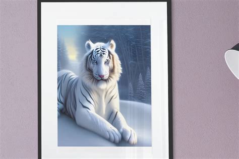 Beautiful White Tiger Wall Art Graphic by DgtlqnDesigns · Creative Fabrica