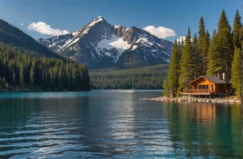 Premium Photo | Cozy log cabin by a tranquil snowy lake