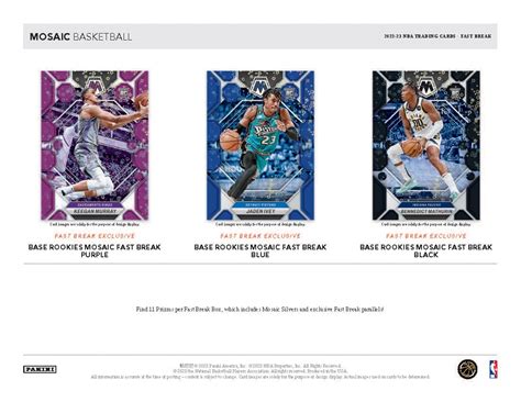 Panini Mosaic Fast Break Nba Basketball Cards