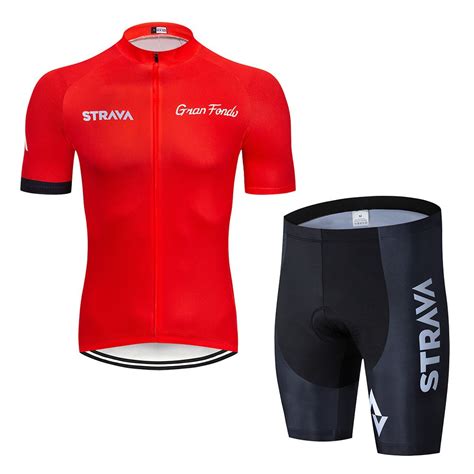 Roupa Ciclismo Conjunto Camisa Ciclismo Strava Jersey Curto Vermelho