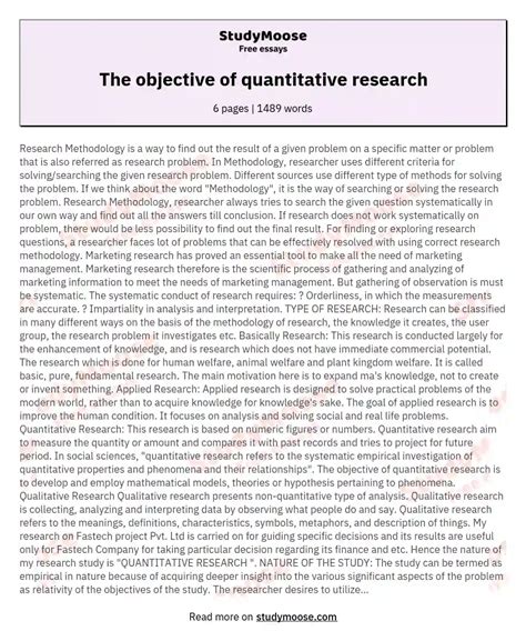 Quantitative Research Examples