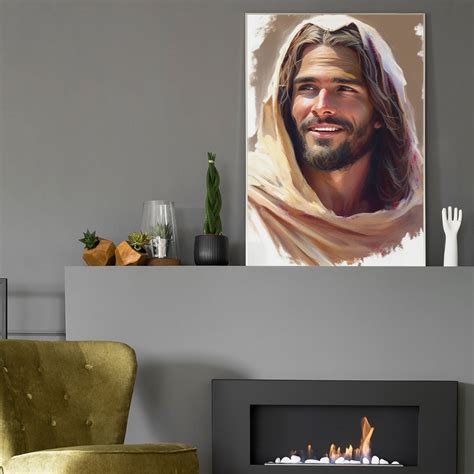 Jesus Laughing Picture Of Jesus Watercolor Christ Art Etsy