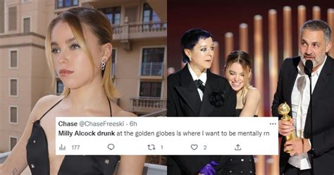 Watch Milly Alcock Drunk At The 2023 Golden Globes Here Elle Australia