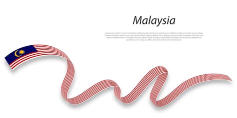 Premium Vector Waving Ribbon Or Banner With Flag Of Malaysia