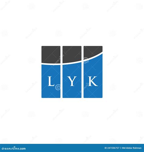 LYK Letter Logo Design on WHITE Background. LYK Creative Initials