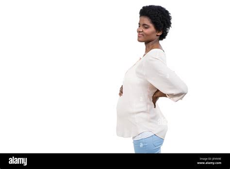 Pregnant woman with back pain Stock Photo - Alamy