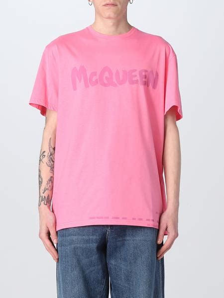 Alexander Mcqueen Outlet T Shirt For Man Pink Alexander Mcqueen T