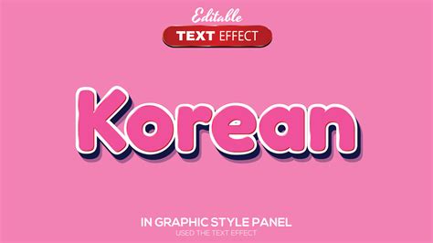 3D editable text effect korean theme 19514510 Vector Art at Vecteezy