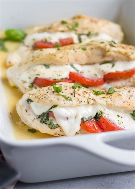 Mozzarella Stuffed Chicken With Tomato And Basil Recipe Healthy