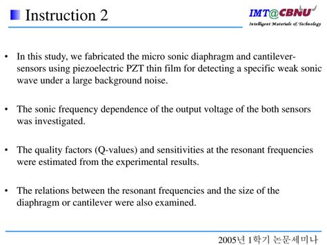 PPT Fabrication Of Sonic Sensors Using PZT Thin Film On Si Diaphragm