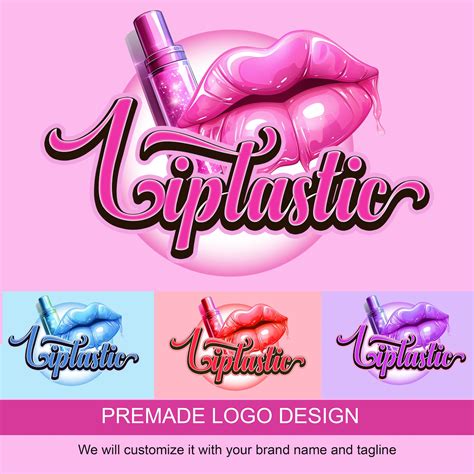 Pre Made Lip Gloss Logo Lipstick Logo Beauty Logo Logo Design Template Custom Logo Make Up