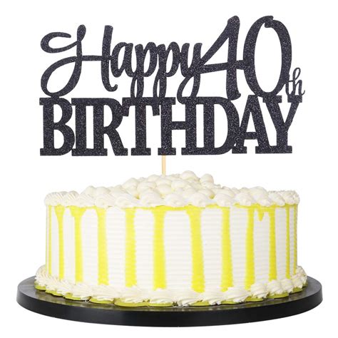 Buy Palasasablack Glitter Happy 40th Birthday Cake Topper 40