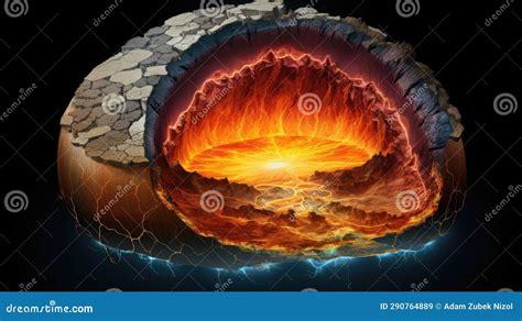 A Cross Section of a Volcano Stock Illustration - Illustration of lava ...