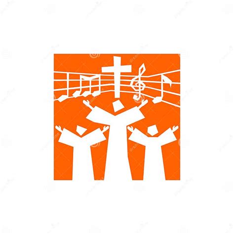 Music Logo Christian Symbols The Believer Worships Jesus Christ Sings The Glory To God Stock