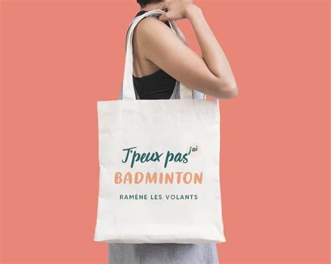 Tote bag personnalisé J peux pas j ai badminton Cadeaux