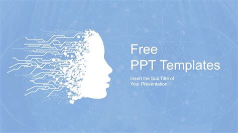 Blue artificial intelligence high-tech PowerPoint Template | Powerpoint templates, Cute ...