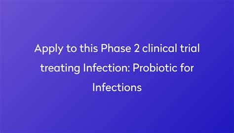 Probiotic For Infections Clinical Trial 2024 Power