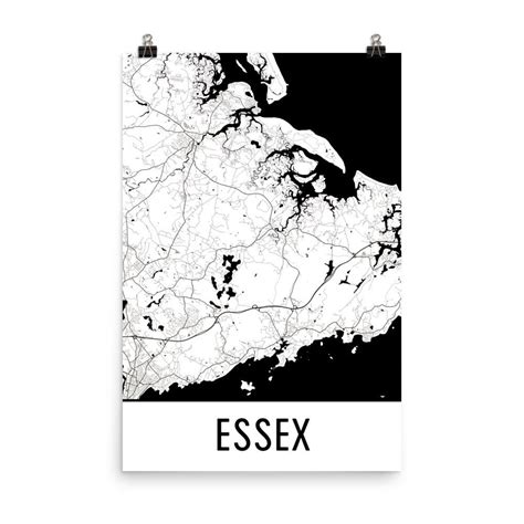 Essex Map, Essex Art, Essex Print, Essex MA Poster, Essex Wall Art, Map ...