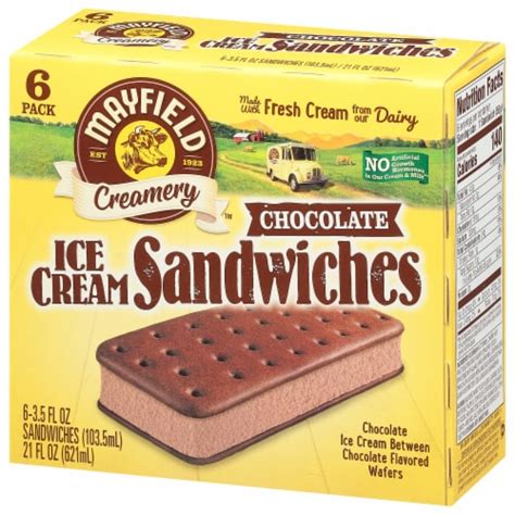 Mayfield Creamery® Chocolate Multipack Ice Cream Sandwiches 6 Pk 3 5