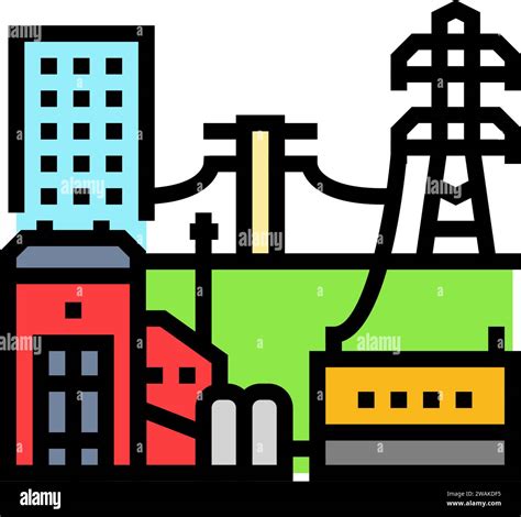 Power Grid Biomass Color Icon Vector Illustration Stock Vector Image