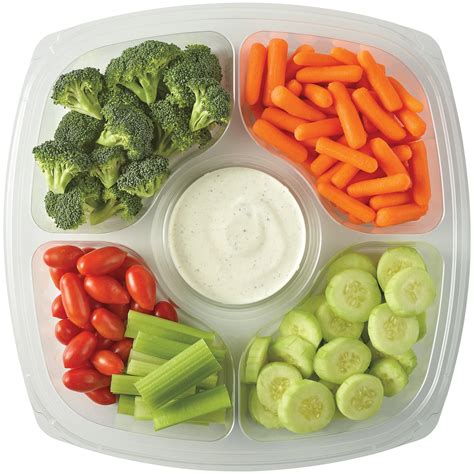 H-E-B Large Fresh Veggie Party Tray - Ranch Dip - Shop Mixed vegetables ...