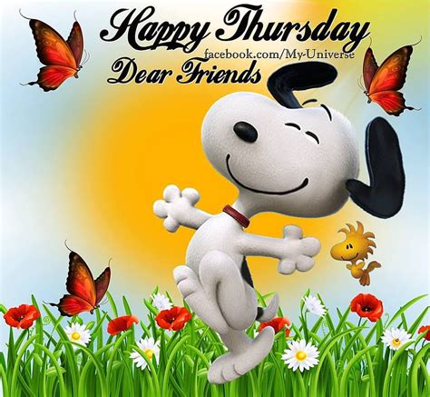 Happy Thursday Dear Friends Snoopy Quote And For Facebook Tumblr