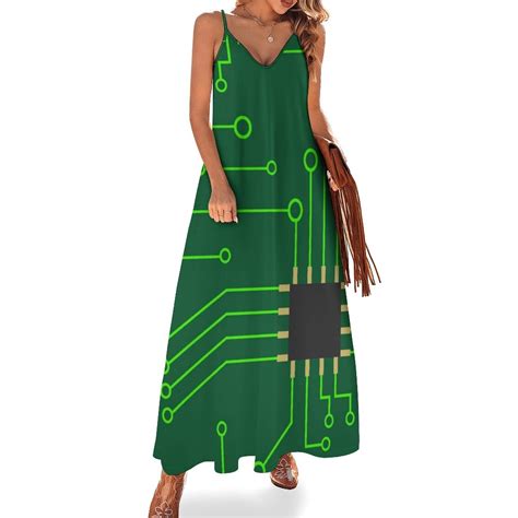 Microchip Digital Art Pcb Sleeveless Dress Womens Clothing Summer 2024 Novelties Dress Dresses