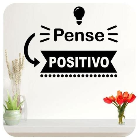 Adesivo Parede Frase Pense Positivo 1 MadeiraMadeira