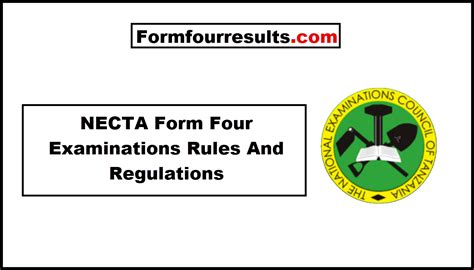 Necta Form Four Examinations Rules And Regulations Form Four Results