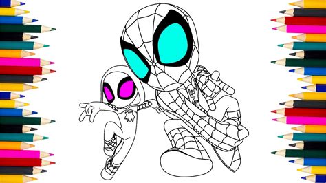 Spider Man And Gwen Stacy Coloring Pages How To Draw Spider Man