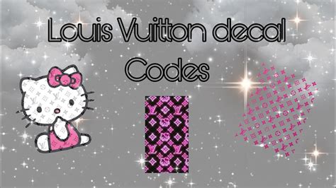 Roblox Louis Vuitton Decal Codes Clubroblox And Bloxburg Youtube